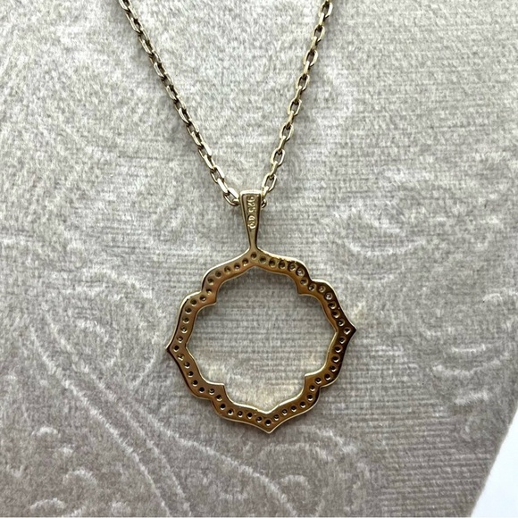 Ornate Open Necklace With Diamonds By Heng Ngai Gold over 925 SS Necklace - Picture 8 of 13